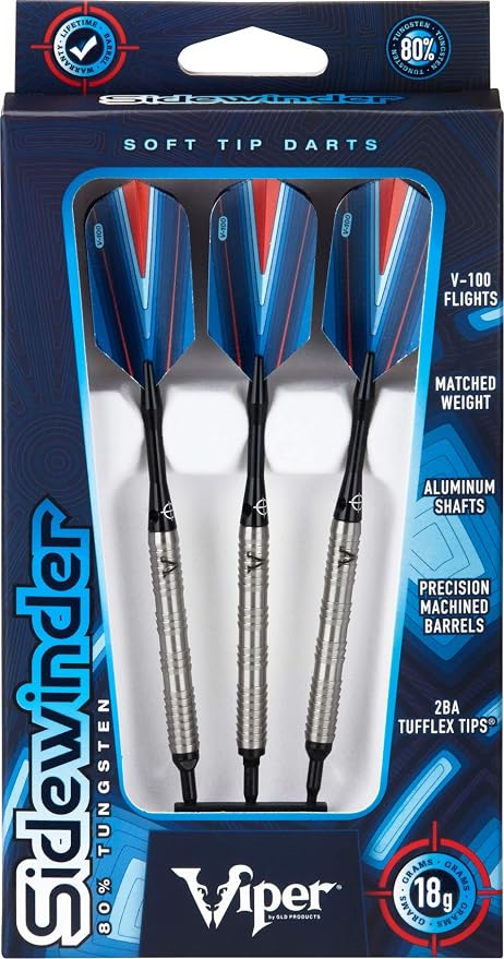 Viper Sidewinder 80% Tungsten Soft Tip Darts, 18 Grams