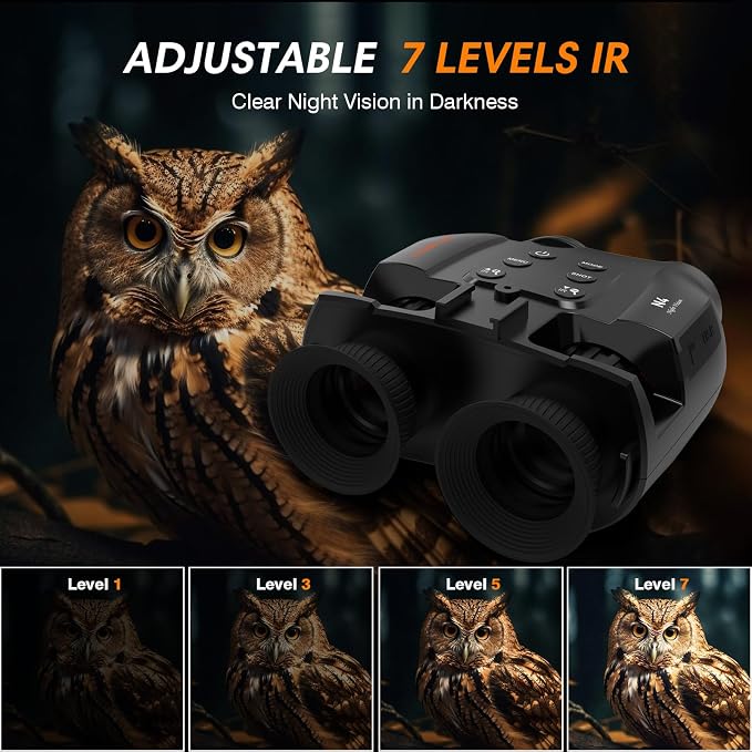Night Vision Goggles Head Mounted for Adults,984FT Rechargeable Infrared Digital Binoculars,5X Digital Zoom, Hands Free Night-Vision Goggles with 32GB TF Card, Photo & Video Capture,Head Strap