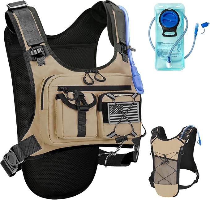 Criuage USA Patent Running Hydration Vest Backpack, Lightweight Chest Pack with 2.0L Water Bladder Bag Daypack for Hiking Running Cycling Race Marathon for Women Men