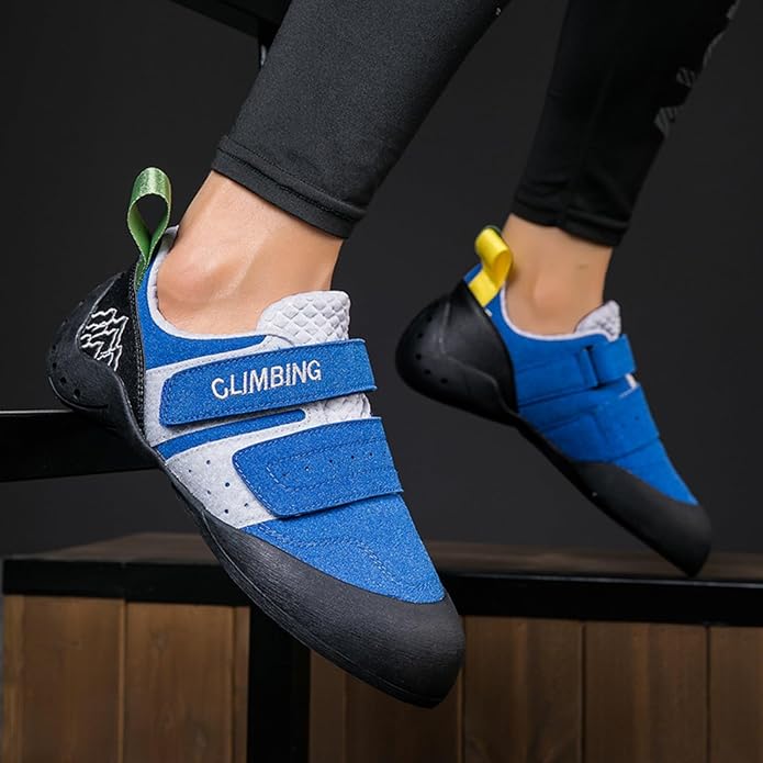Mens Womens Climbing Shoes for Indoor Outdoor Sport Climbing Bouldering Slip-Resistant & Breathable (Blue, Adult, Men, 6.5, Numeric, US Footwear Size System, Medium)