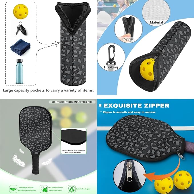 Pickleball Paddles Set 3PCS Pickleball Paddle Case Pickleball Racket Pickleball Bag Ideal for Beginners Gifts