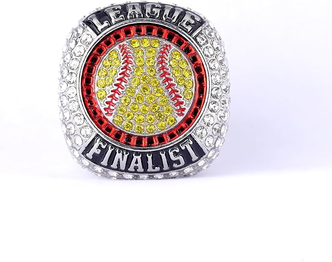 12 pcs Pack League Champions Finalist Softball Championship Awards Trophy Ring Softball Team Awards Softball Players Awards Size 9.5