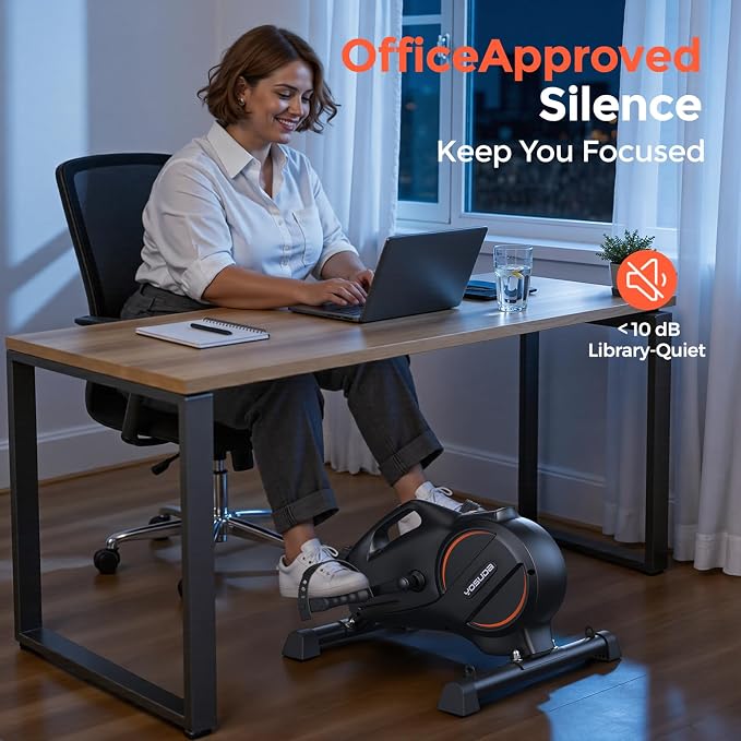 YOSUDA Under Desk Bike with 16-Level Magnetic Resistance, Mini Exercise Bike with Bluetooth App, Pedal Exerciser While Sitting for Office Workers & Seniors, for Home Exercise & Recovery