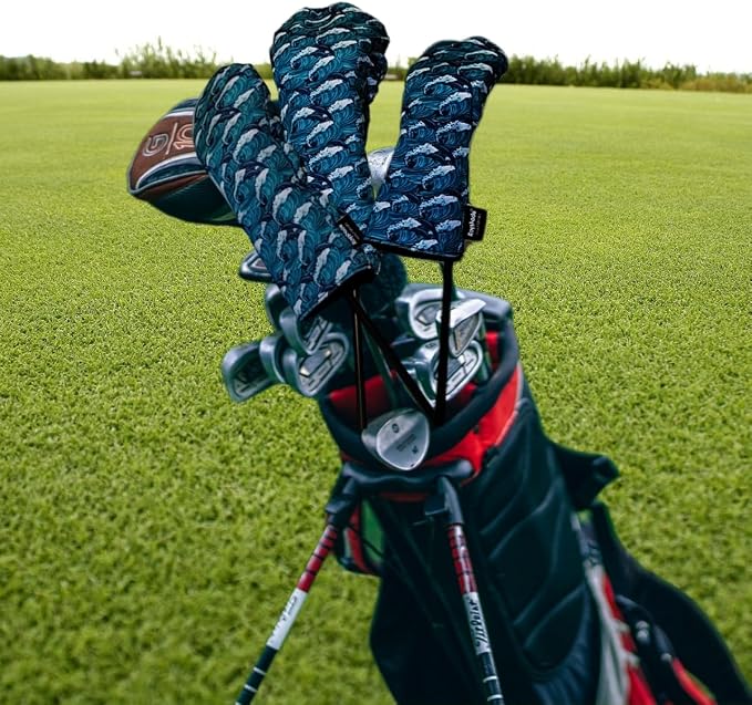 Golf Club Head Covers 3 Pack Waterproof Cloth Head Covers for Driver/Fairway Wood/Hybrid Fit All Golf Clubs Headcover #1#3#5 for All Brands