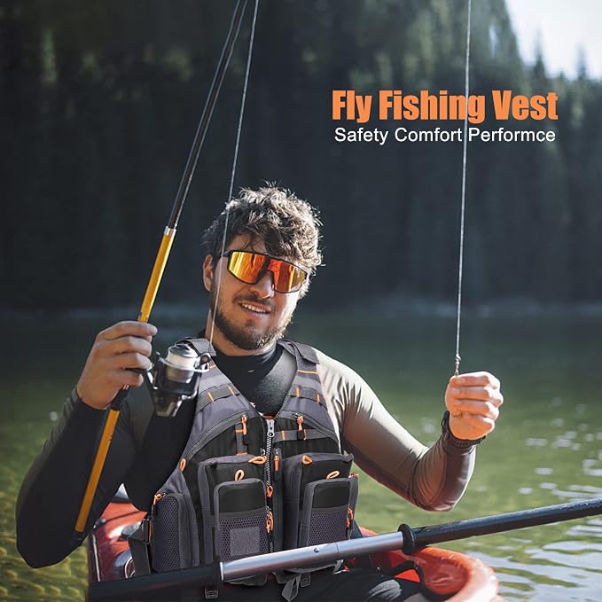 Lixada Fly Fishing Vest Fishing Jacket Breathable Polyester Mesh Design Fishing Vest