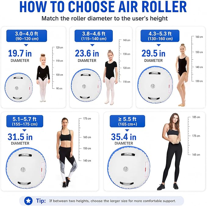 AWSUM Gymnastics Barrel Tumbling Equipment Air Roller Training Inflatable Back Handspring Trainer for Octagon Tumble Mat Gym Cheerleading Home Use 1 PCS，No Electric Pump