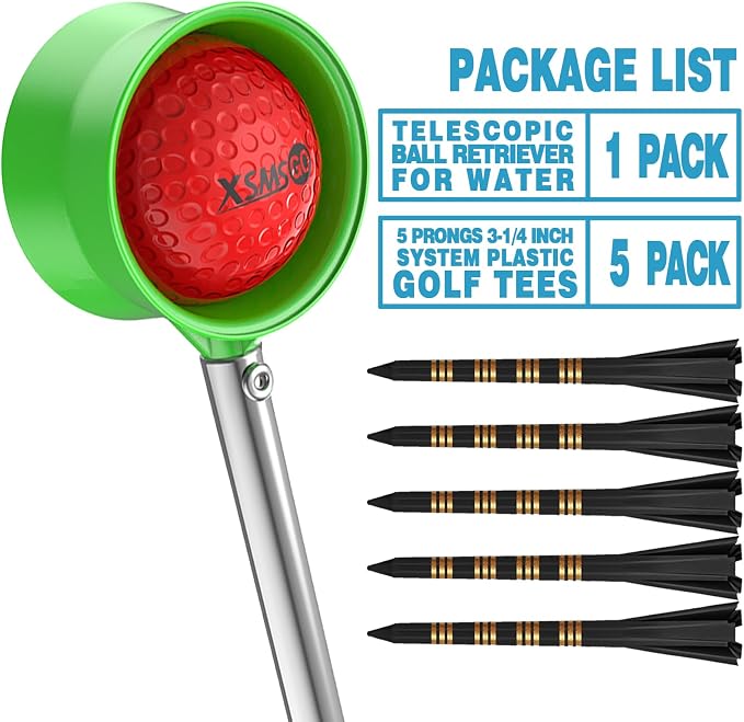 Golf Club Cleaner Bag and Telescopic Golf Ball Retriever for Water
