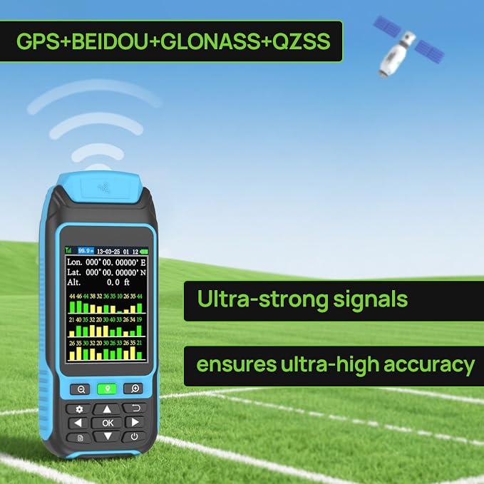 Handheld GPS Survey Equipment, High-Precision Rugged Land Surveying Equipment for Mountainous Terrain, Farmland, Forest, Ranch, Mining Lake