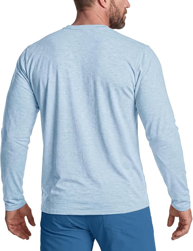 CQR Men's UPF 50+ Sun Protection Long Sleeve Quick Dry Athletic Shirts, Stretch Running Workout Hiking T-Shirts