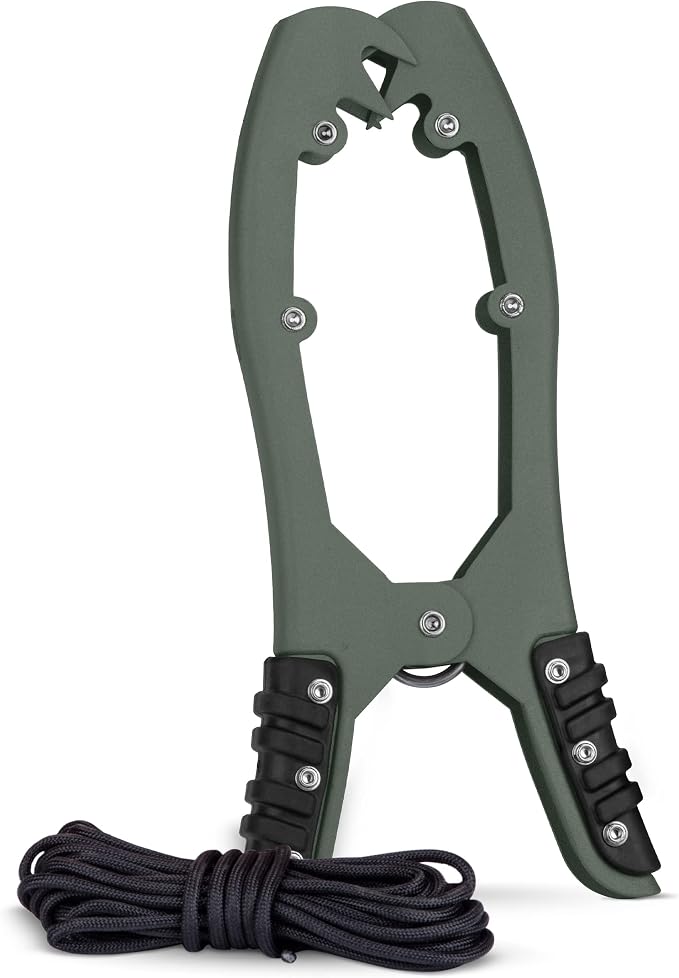 Canoe Anchor Grip - Boat, Float Tube & Kayak Fishing Accessories, Kayaking Equipment - Brush Clamp Anchor with Teeth - Gripper with 15ft Paracord - Rubber Grips - Coated Steel -