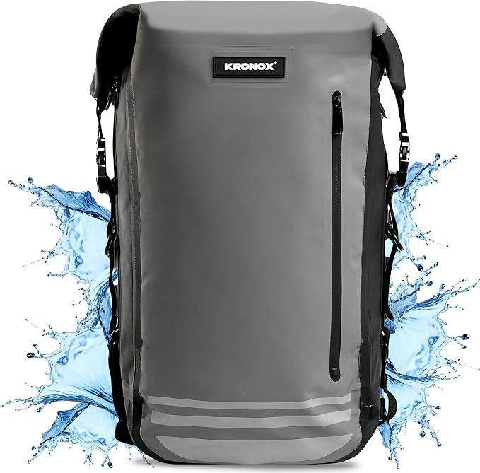 KRONOX 30L Waterproof Backpack for Men – IPX7 Submersible Dry Bag, Lightweight & Durable for Travel, Motorcycle, Kayak