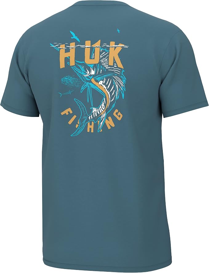 HUK Mens Performance Fishing Logo Tee, Short Sleeve T-Shirt for Men