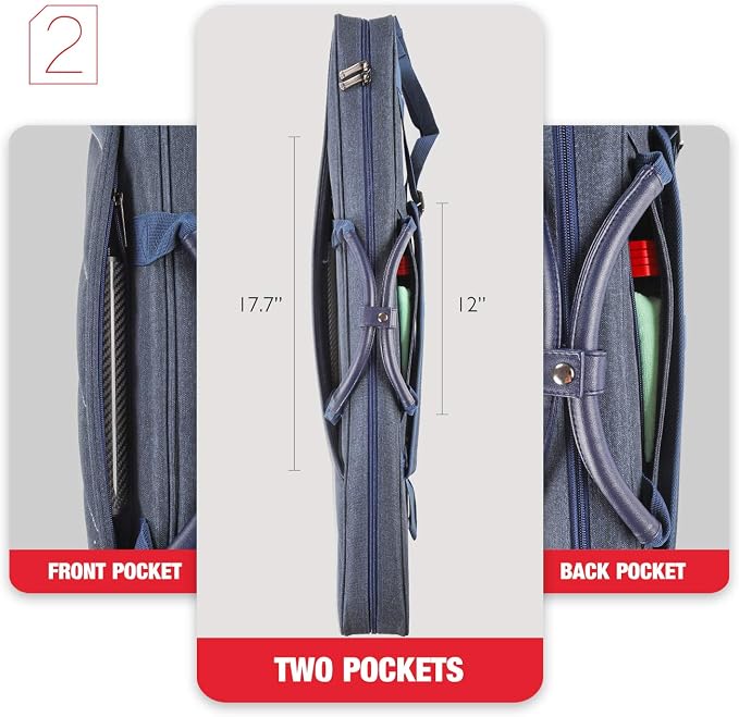 KONLLEN Pool Cue Case 3x4 Oxford Pool Stick Case Holds 3 Butts and 4 Shafts Billiard Sitck Large Capacity Carrying Cases with Multi-Pocket Pool Cue Accessories