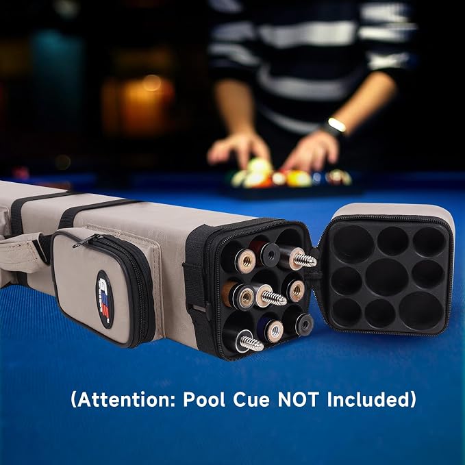 GSE Games & Sports Expert 3x6 Hard Pool Cue Case, Billiard Stick Carrying Bag for 3 Sticks, Holds 3 Butts and 6 Shafts (Several Colors Available)