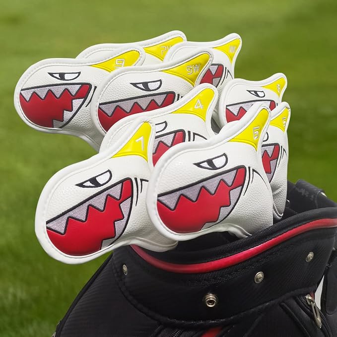 Scott Edward Skull Golf Woods Headcovers Covers for Driver Fairway 1 3 5 H Clubs Set Heads PU Leather Unisex Black Brown