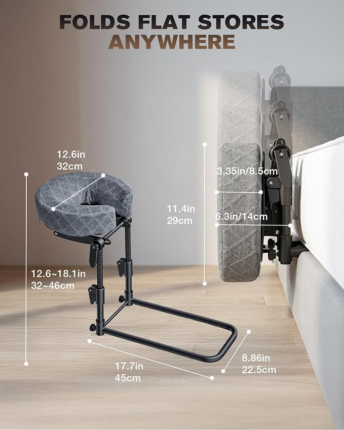 Massage Headrest for Bed, Massage Face Cradle at Home, Adjustable 18" Height Massage Head Holder for Sleeping Mattress, Comfortable Face Down Pillow After Eye Surgery