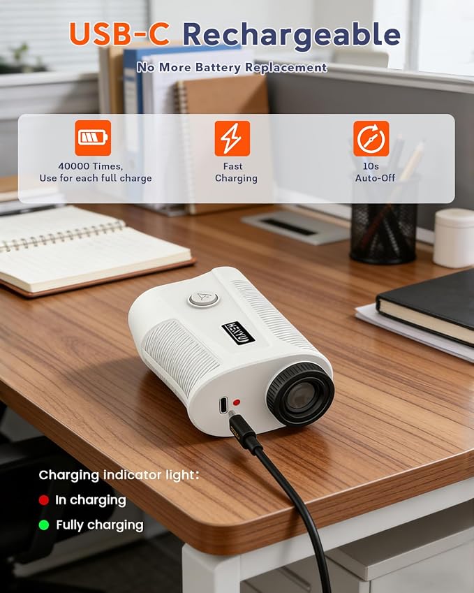 Golf Rangefinder with Slope - 1500 Yard Laser Range Finder for Golfing & Hunting, High-Precision Flag Locking Vibration, 7X Magnification, USB-C Rechargeable, Built-in Magnetic Strip