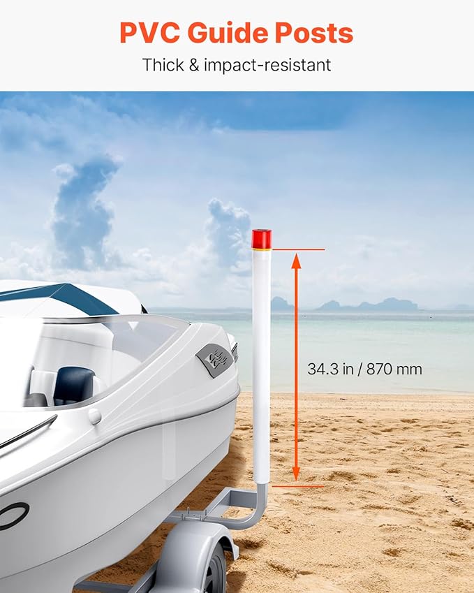 VEVOR Boat Trailer Guide, 16.7"- 60″ Adjustable Design Trailer Guide Poles, 2PCS Trailer Guide-Ons for Ski Boat, Fishing Boat or Sailboat Trailer