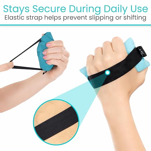 Vive Palm Grip Protector (3 Pack) - Hand and Finger Contracture Cushions - for Arthritis, Skin Breakdown, Exercise Strength - Comfortable Elastic Band Sized for Men and Women - Stroke Patient Rehab