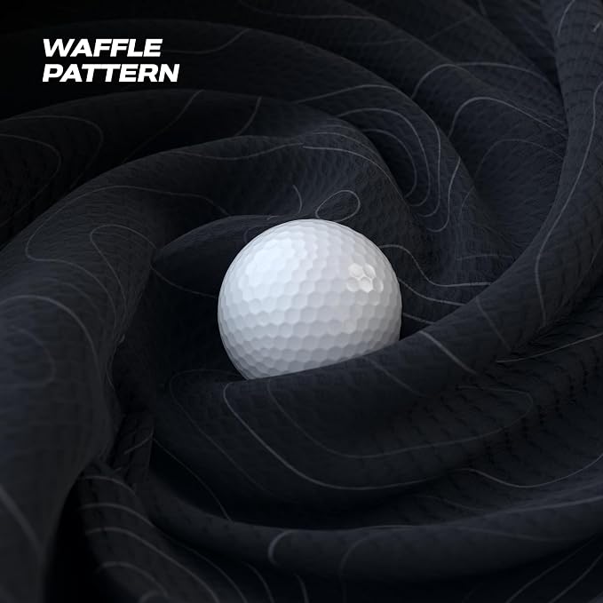 Blue Tees Golf Premium Magnetic Towel - Super Strong Magnet - Microfiber Waffle Design - Silicone Brush - Groove Cleaner - Bag Buckle