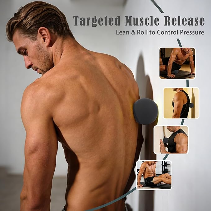 Massage Balls, 2 Pack Firm Silicone Massage Ball Set (Smooth & Textured, 3.54" & 3.22"), Muscle Relaxation, Trigger Point & Myofascial Release for Back, Neck, Shoulder & Foot