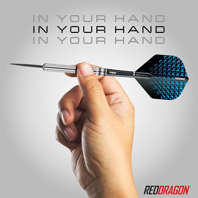 RED DRAGON Raider Series Steel Tip Darts Set - 90% Tungsten Professional Darts with Flights & Shafts - Precision Control & Stable Flight