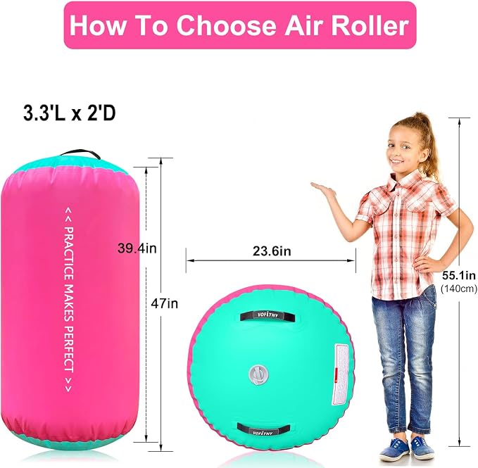 VOFiTNY Gymnastics Air Barrel Octagon Mat 600W Portable Pump Inflatable Gymnastics Mat