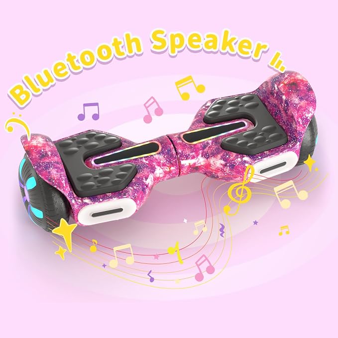 SIMATE 6.5" Scooter, Bluetooth Music Speaker and LED Light, Top 8.5mph & 8.5 Miles Range Power by Dual 250W Motor, Gifts for Kids Adults Boys, for All Ages
