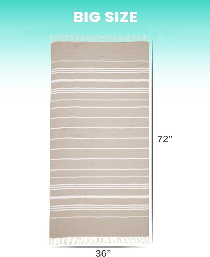 2 Packs Cotton Turkish Beach Towels Quick Dry Sand Free Oversized Bath Pool Swim Towel Extra Large Big Xl Blanket Adult Travel Essentials Cruise Accessories Must Haves Clearance Vacation Stuff
