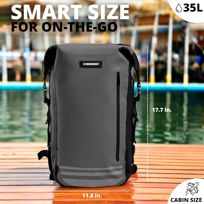 KRONOX 30L Waterproof Backpack for Men – IPX7 Submersible Dry Bag, Lightweight & Durable for Travel, Motorcycle, Kayak