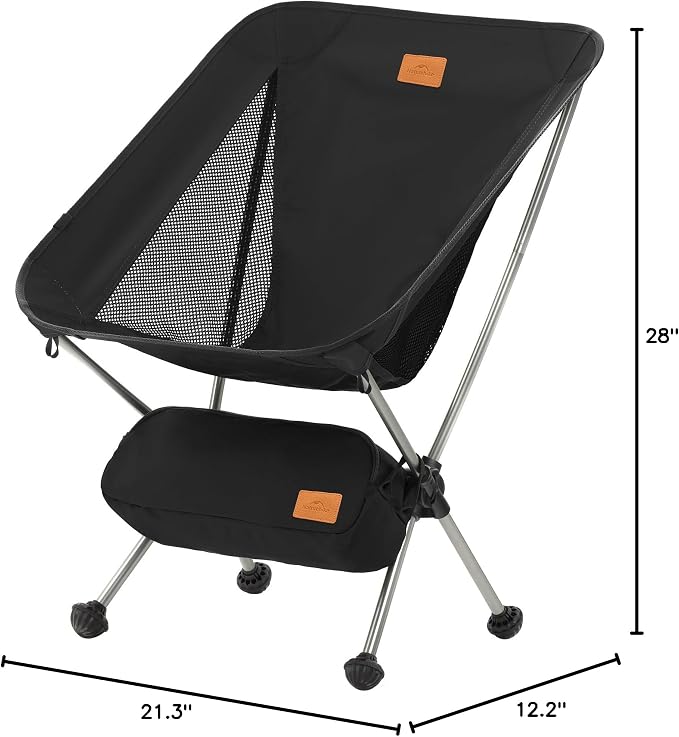 Naturehike YL08 Ultralight Camping Chair, 2.38 LBS Portable Backpacking Chair with Anti-Sinking Feet, Lightweight Compact Folding Hiking Camp Chair