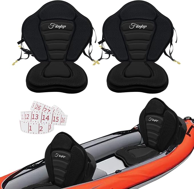 Thickened Kayak Seats - Premium Shockproof Seats with Back Support for Kayaking, Canoeing, Fishing, Paddle Boarding - Comfort, Versatility and Extra Storage