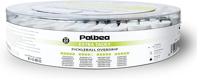Pickleball OverGrip Tape - Pack of 3/6/12/22/60 - Extra Tacky White Pickleball Grip Tape - High Sweat Absorption & Non-Slip Soft Touch. Accessories Designed to Enhance Your Pickleball Paddle Grip Tape