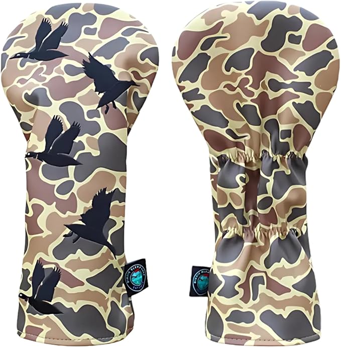 Duck Hunter Driver Headcover, Premium Camouflage Golf Club Cover with Flying Birds, Durable & Weather-Resistant Headcover for Driver