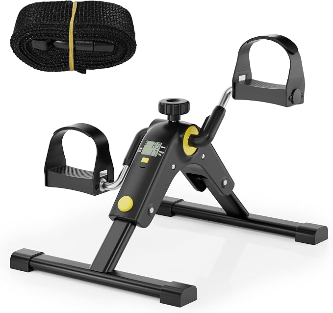 MOMODA Under Desk Bike Pedal Exerciser with LCD Display Portable Mini Exercise Bike for Arm and Leg