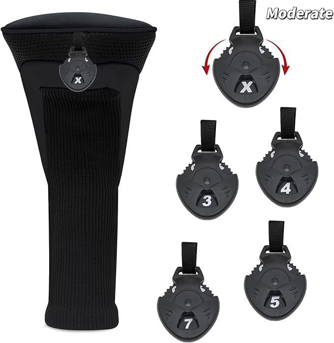 Wood Headcover Golf Club Covers Driver Headcovers Nylon Head Covers Designed to Fit All Woods - 3/4/5/6 Pack/Set Golf Accessories Suitable for Men and Women