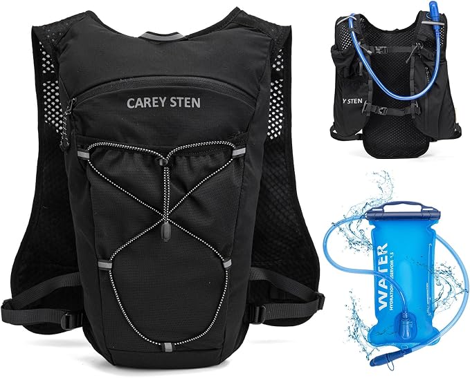 Carey STEN Lightweight Running Hydration Vest, Breathable Outdoor Backpack for Trail Running, Hiking, Cycling & Marathon, Suitable for Both Men and Women