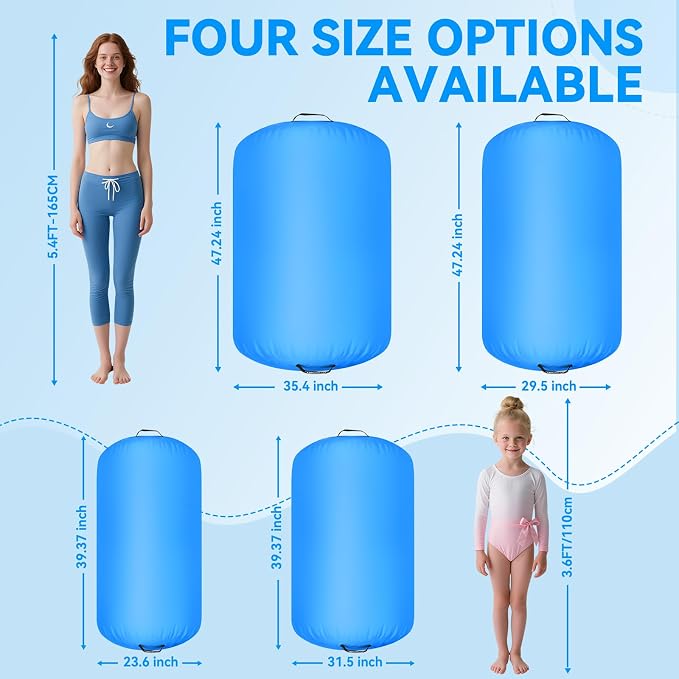 FBSPORT Air Roller Gymnastics Barrel, Inflatable Gymnastics Air Roller Inflatable Air Gymnastics Mat for Yoga Cheerleading Training Home Outdoor Indoor Use