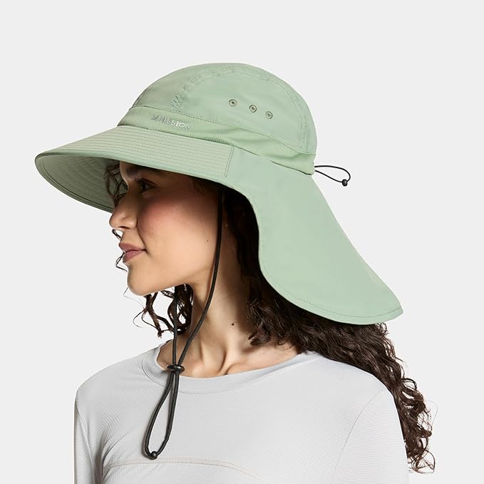 Cooling Sun Defender Sun Hat, UPF 50 UV Protection for Men Women, Wide Brim Outdoor Hat for Hiking, Fishing, Beach, Gardening (Hedge Green)