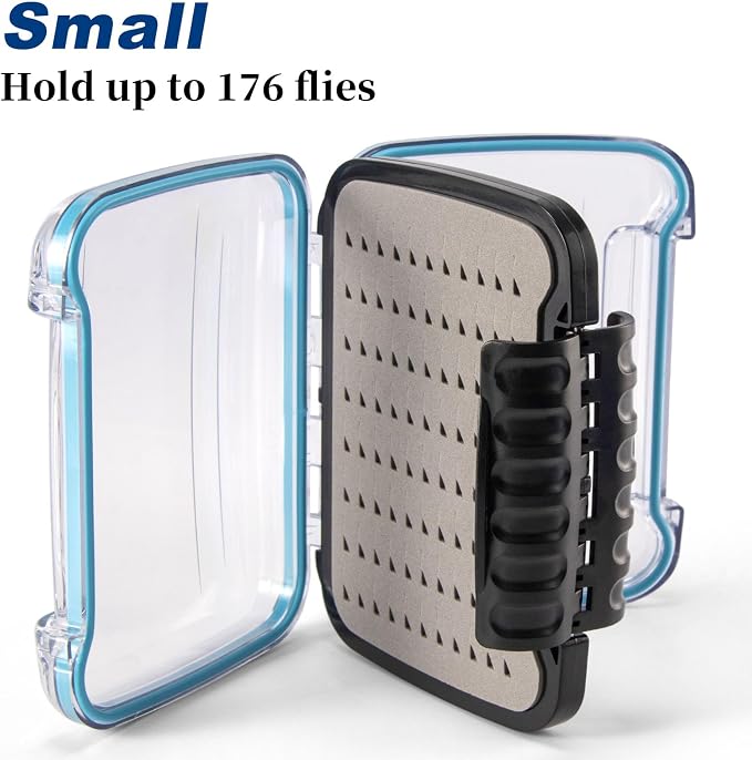 Dr.Fish Fly Fishing Box, Flies Storage Case Waterproof Silicone Double Sided Clam Fishing Jig Boxes Crappie Panfish Trout Small