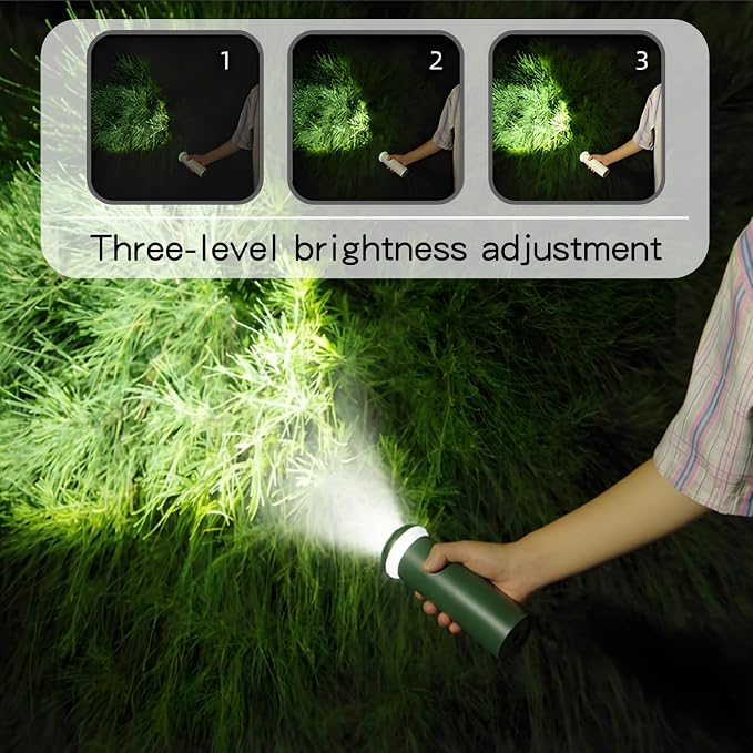 Ultralight Telescopic Camping Lights, Rechargable 5000 mAh Battery Camping Lamp with Magnetic, IPX65 Waterproof Portable Outdoor Flashlight for Hiking, Travel, Picnic, Yard(Green)