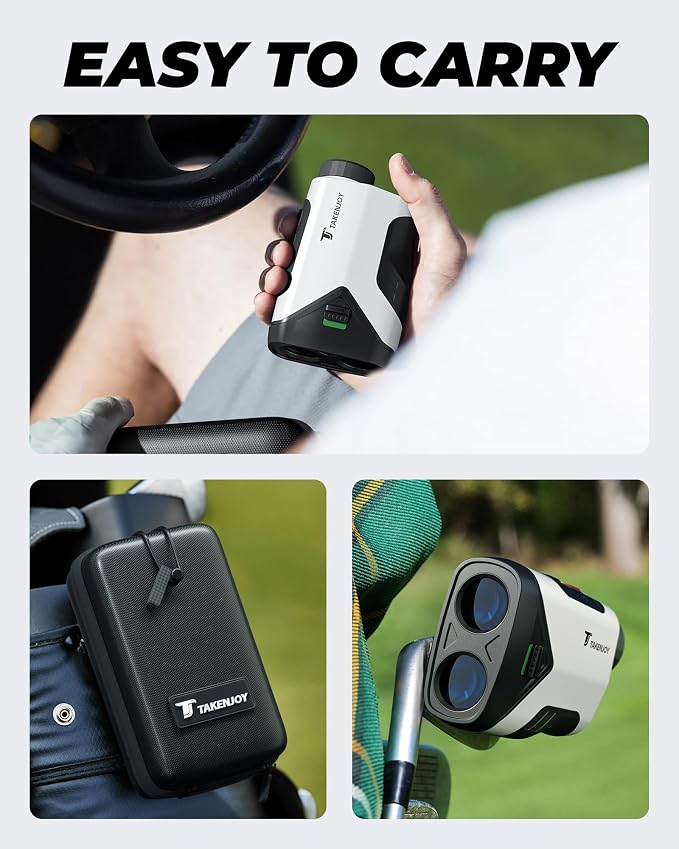 Golf Rangefinder with Slope, 7X Magnification Golf Range Finder, 1200 Yards Range Finder Golf, Magnetic Laser Rangefinder with IP54 Waterproof, Rechargeable and Flag Pole Locking Vibration