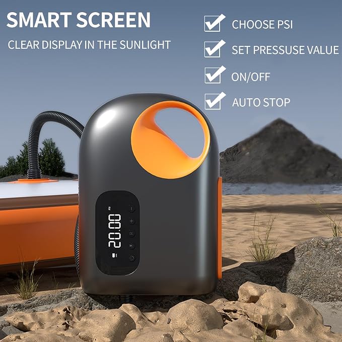 18000mAh Electric SUP Air Pump - Rechargeable Paddle Board Pump, 20PSI High Pressure with Dual Stage Inflation, Deflation, Portable Inflatable Air Pump, Inflatable Tent, Boat (Sup Air Pump)