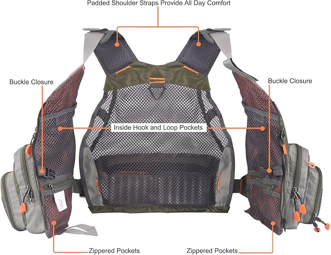 M MAXIMUMCATCH Maxcatch Fly Fishing Vest Pack for Men and Women Adjustable Outdoor Fishing (Vest/Sling Pack/Backpack)