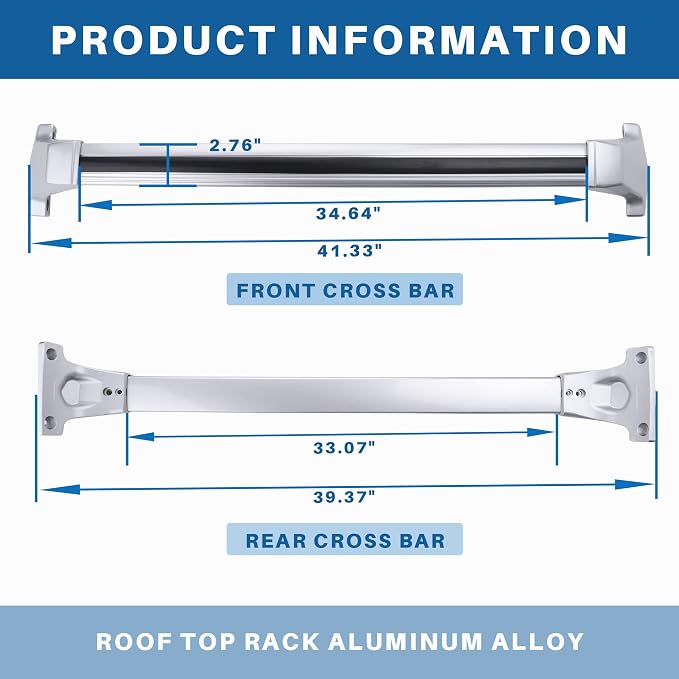 300Lbs Roof Rack Crossbars Compatible with Cadillac XT5 2017 2018 2019 2020 2021 2022 2023 2024 2025 2026, Aluminum Cross Bar for Rooftop Cargo Carrier Luggage Kayak Bicycles Snowboard