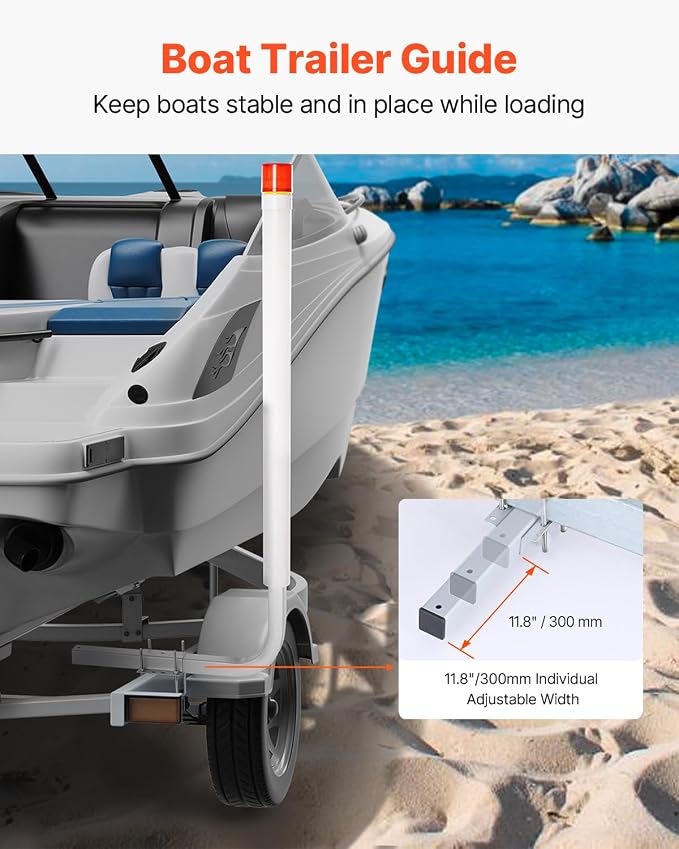 VEVOR Boat Trailer Guide, 16.7"- 60″ Adjustable Design Trailer Guide Poles, 2PCS Trailer Guide-Ons for Ski Boat, Fishing Boat or Sailboat Trailer