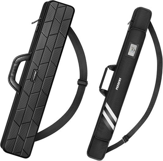 PEKREWS 1x1 Soft Cue Bag Black & 4x4 Hard Pool Cue Case Carbon Black Set