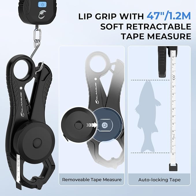 Calamus DriftWave Fishing Tool Kit | Multi-Function Tool Kit, Corrosion-Resistant Pliers, Fish Lip Gripper with Tape Measure, Digital Fish Scale, Fishing Gear