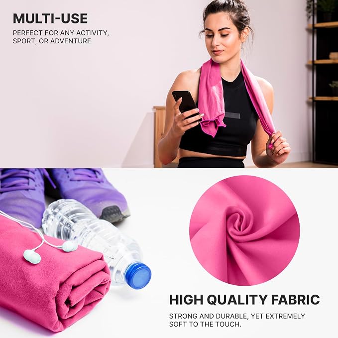 Wet Work 3 Extra Large Bath Towels (60”x36”), Highly Absorbent Microfiber, Quick Dry, Lightweight & Ultrasoft, Perfect for Bath, Beach, Travel, Yoga, Lint Free Microfiber Towels for Body