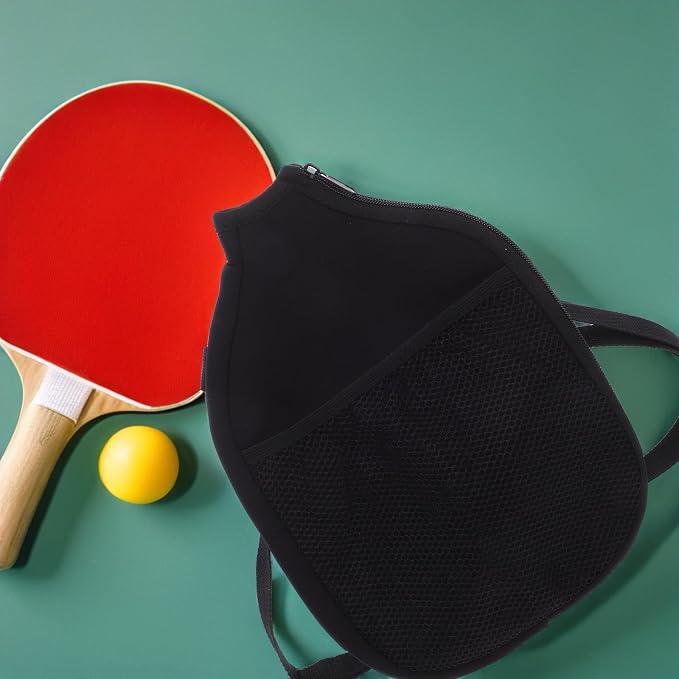 2pcs Waterproof Neoprene Tennis and Table Tennis Racket Protective Cover with Mesh Pocket Storage and Shoulder Strap, Oxford Cloth Sturdy Paddle Sleeve for Travel and Beach Outings